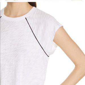 EUC ATM Slub white black piping Crewneck Tee Size Small